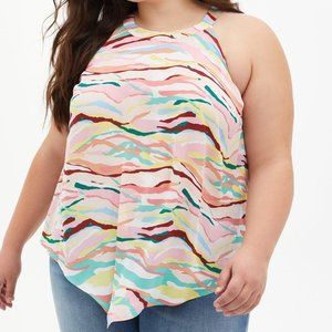 Torrid Georgette High Neck Hanky Hem Tank